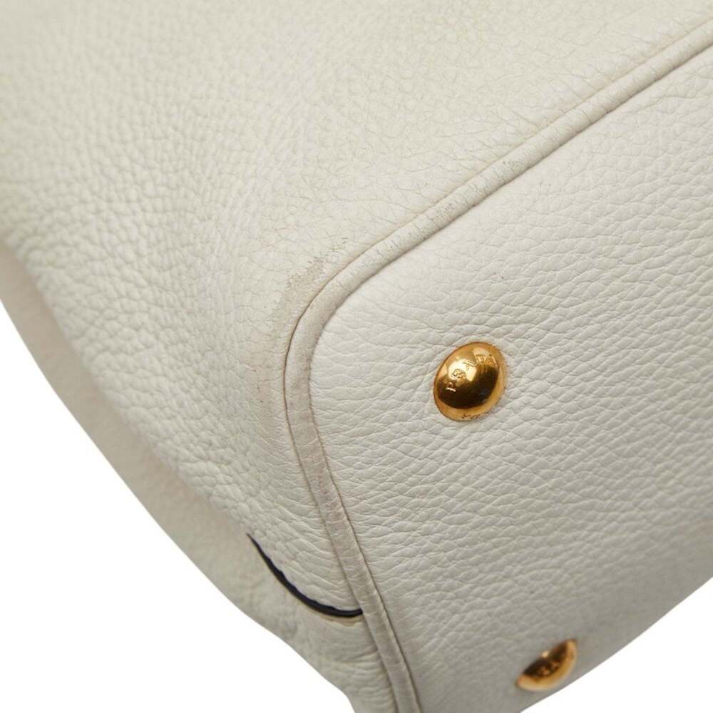 PRADA White Leather Shoulder Bag - Picture 6 of 13